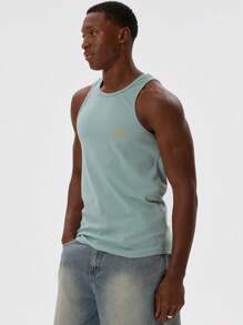 Musero Blusa con botones, mangas cortas, paneles de contraste y rayas, con detalles de eslogan gráfico, esencial para primavera y verano - Verde - Ver 2