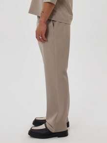 Musero Tailored Belt Detail Trouser - Khaki - View 4
