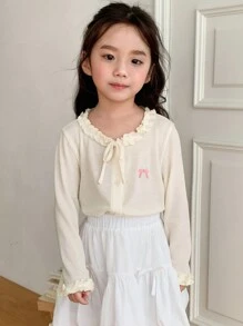 DAZY Young Girl Front Button Long Sleeve Pleated Casual Jacket Fall, Winter - Apricot - View 2