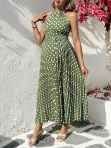 SHEIN Robe de maternité à pois, décontractée et élégante pour une utilisation quotidienne