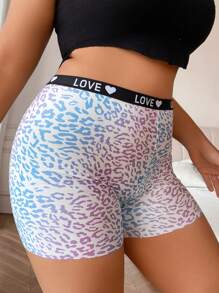1pc Plus Size Leopard Print Boxer Briefs