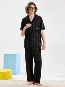 Happy Jammies Conjunto de pijama para hombre (manga corta y pantalón largo)