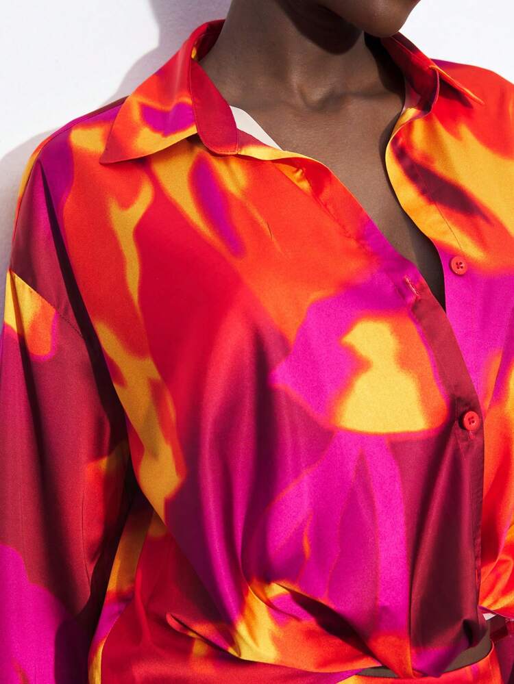 SHEIN Maija Women Casual Basic Long Sleeve Shirt, Minimalist & Fashionable For Daily Wear Going Out