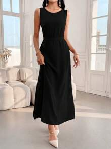 Al Najma 女士休闲纯色长款阿拉伯长袍，端庄长袍