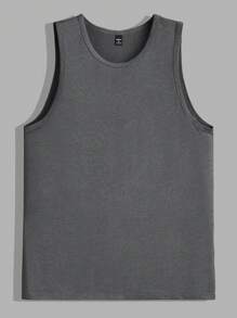 Manfinity VCAY 3pcs Pack Men's Solid Color Crew Neck Sleeveless Casual Knitted Tank Top - Light Grey - View 7