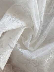 Soleia Vacation Lace Double Ruffle Hem Mini Skirt - White - View 8