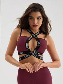 Menodora SHEIN Sport Women Sports Bra, Minimalist, Fashionable, Casual Daily Wear - Burgundy - View 2