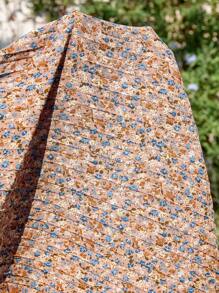 SHEIN Casual Vacation Ditsy Floral Pregnant Women Skirt - Apricot - View 3