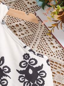 Young Girl Vacation Casual All-Over Print Halter Jumpsuit - Multicolor - View 5