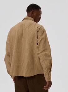 Musero Men Oversized Striped Long Sleeve Shirt