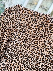 SHEIN 孕妇休闲豹纹圆领短袖修身 T 恤