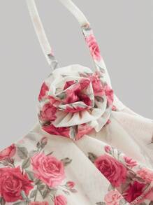 SHEIN MOD Cute Romantic 3D Flower Decor Blouse, Women Casual Chic Tops