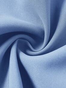 SHEIN Babygirl Blue Long Sleeve Floral Print Vacation Dress, Summer - Blue - View 8