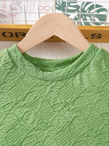 SHEIN 套装少女优雅淑女简约绿色无袖上衣和雪纺优雅裙子，夏季 - 綠色 - 查看 6