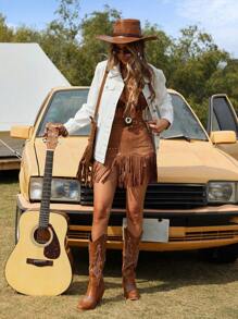 EMERY ROSE 女式纯色前扣长袖口袋休闲牛仔夹克 - 白色 - 查看 4