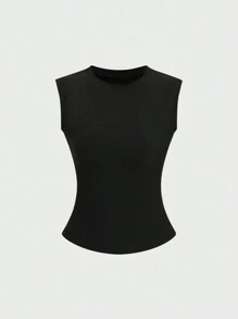 Chiquease 女士休闲百搭简约圆领背心