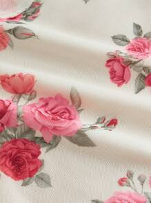 SHEIN MOD Cute Romantic 3D Flower Decor Blouse, Women Casual Chic Tops