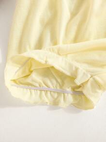 SHEIN Vintaside Kids 4 件装女婴针织荷叶边三角短裤，松紧腰南瓜形灯笼裤，舒适柔软，百搭休闲日常穿着，夏季新品 - 彩色 - 查看 4