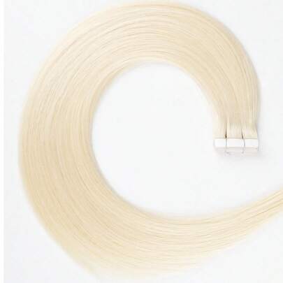 20pcs Straight Tape In 100% Human Hair Extension For Salon Silky Seamless Invisible Platinum Blonde For Thin Hair Woman Natural Look Top Quality Beige Color Tape In Hair Tape Ins Hair Extensions Halloween Costumes