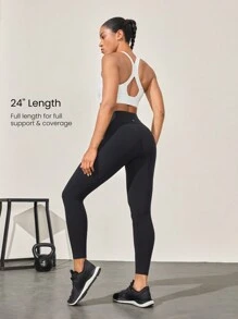 GLOWMODE 24 英寸 FeatherFit™ 塑腹提臀多口袋紧身裤中等强度健身慢跑健身房训练