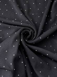 SHEIN LUNE Camiseta ajustada de mujer casual con decoración de cristales, adecuada para fiestas y salidas