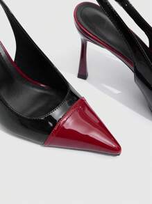 CUCCOO SZL Pointed Toe Fashionable Sexy Spring/Summer New Open Heel Pumps, Women High Heel Shoes For Hottie Daily Wear, Music Festival, Valentine's Day Party - Burgundy - View 6