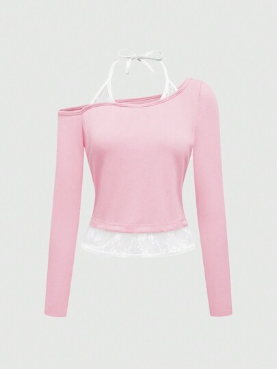 Kawaii Y2K Style Sexy Bowknot Contrast Color Spaghetti Strap Crop Top