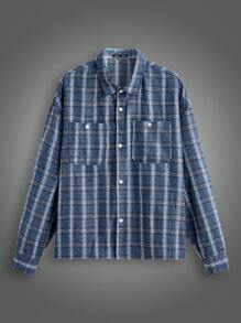 Manfinity VCAY Plus Size Men's Streetwear Plaid Woven Shirt