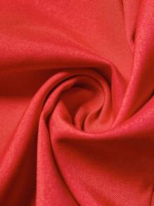 SHEIN LUNE 女式红色修身无袖 V 领收腰开衩下摆口袋背心，夏季 - 紅色 - 查看 7