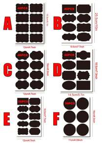 SHEIN 5 Sheets Chalkboard Labels Stickers With Round Rectangle Heart Shape Stickers Spice Jar Storage Bottle Box Backboard Sticker - Black - View 2