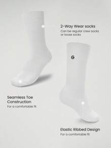 GLOWMODE GLOWMODE 3 Pairs Just Relax Ribbed Tube Socks Gym
