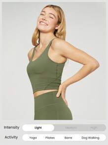 GLOWMODE FeatherFit™ U Back Cropped Active Tank Top Low Impact Yoga Daily