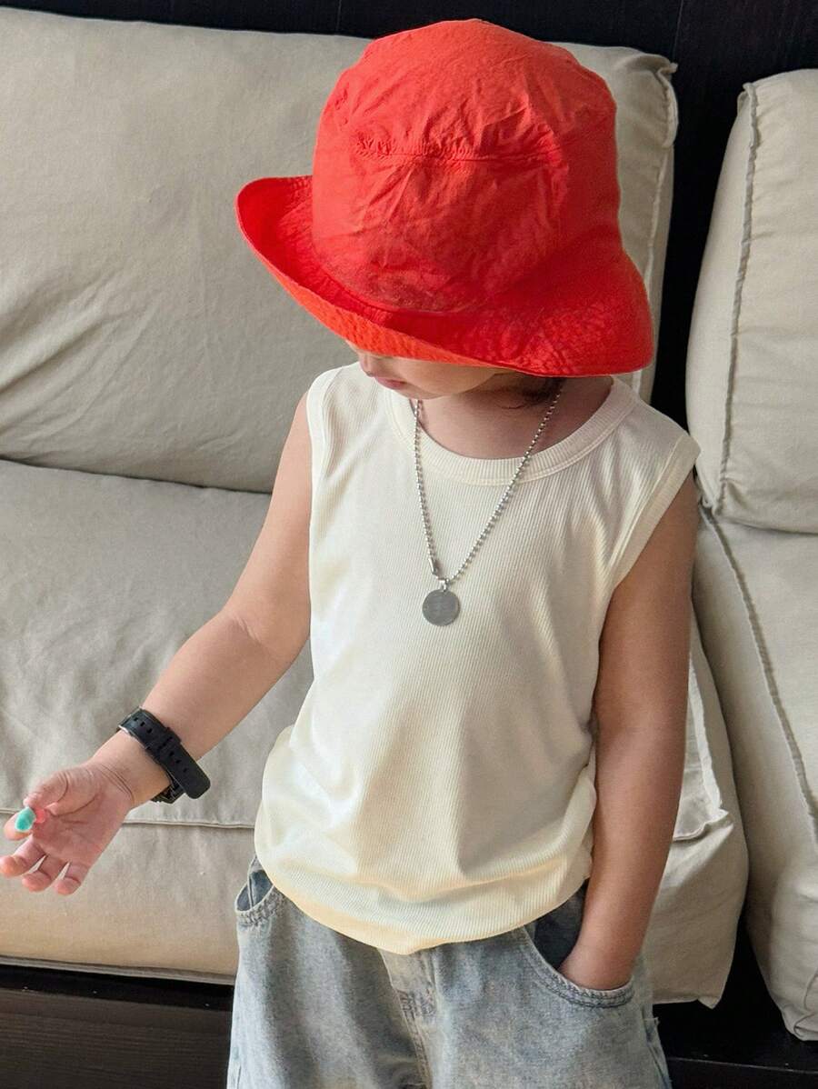 DAZY Young Boy Casual Versatile Solid Color Tank Top - Multicolor - View 1