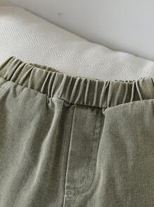 Szorty casualowe dla chłopców w kolorze jeansu w kolorze zielonym, z przetarciami, wygodne, wiosenno-letnie, do noszenia na zewnątrz - Zielony - Zobacz 5