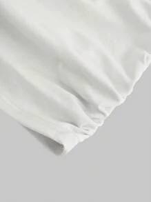 SHEIN Girlism Débardeur asymétrique décontracté à col plissé de couleur unie pour adolescentes