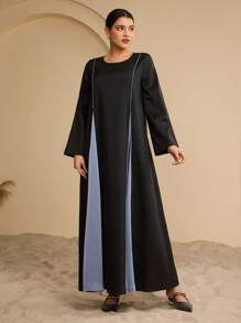 Al Najma 中东/阿拉伯/东南亚风格女士黑色宽松长袍 - 黑色 - 查看 3