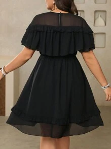 SHEIN Clasi Conjunto de estilo bohemio para el Día de San Patricio, festivales y verano, en tallas grandes - Negro - Ver 2
