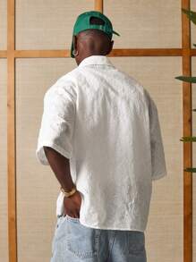 SUMWON Camicia estiva casual con ricamo, stile da resort, da spiaggia, con bottoni, maniche corte, in pizzo traforato, oversize, traspirante, ideale per vacanze