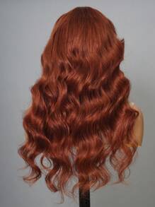 Wear&Go 无胶窗帘刘海红棕色波浪卷发雷米真人假发预拔漂白结预剪 6x5 透明蕾丝封口假发 180% 密度 - S33 - 查看 8