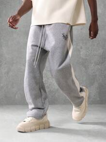 SUMWON Premium Athletic Sweatpants With Side Stripe, Elastic Cuffs, Modern Jogger Style, Cozy Winter Loungewear, Workout Running Training Pants - Light Grey - View 3