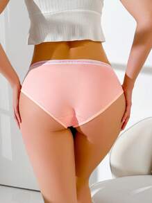 EasyFave 3pcs/Pack Sports Style Colorblock Elastic Waistband Breathable Triangle Brief Underwear - Multicolor - View 2