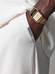 SUMWON 设计师宽腿褶皱西装裤专业商务办公装宽松正装长裤优质亚麻混纺定制男装春夏