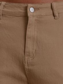 MUSERA Jeans de pierna ancha de tiro bajo con bolsillos y presillas para cinturón, estilo de calle primaveral de los 90