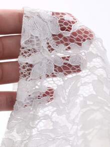 DAZY Quần short ống đứng dài đến đầu gối hở ren cho nữ, thích hợp đi biển và nghỉ dưỡng - trắng - Xem 5