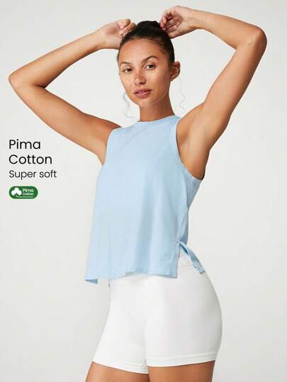 GLOWMODE 比马棉反光开衩背心日常休闲夏季