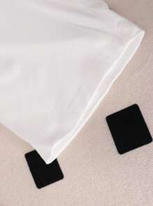 Manfinity Hypemode 男士宽松趣味卡通及口号图案落肩短袖 T 恤，适合外出、朋友聚会 - 白色 - 查看 4