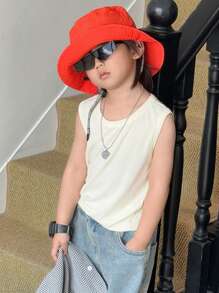 DAZY Young Boy Casual Versatile Solid Color Tank Top - Multicolor - View 7