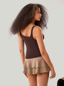Athîral Top de sport simple et mode pour femmes - Marron - Voir 5