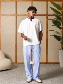 SUMWON Maglietta boxy casual estiva Pacific Palisades, con grafica della città di Los Angeles, stile fashion urban streetwear, vestibilità rilassata, adatta per lo stile di vita da spiaggia