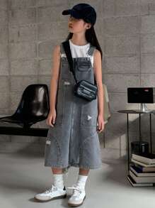 Dazy Kids 青少年女孩牛仔连衣裙，秋装